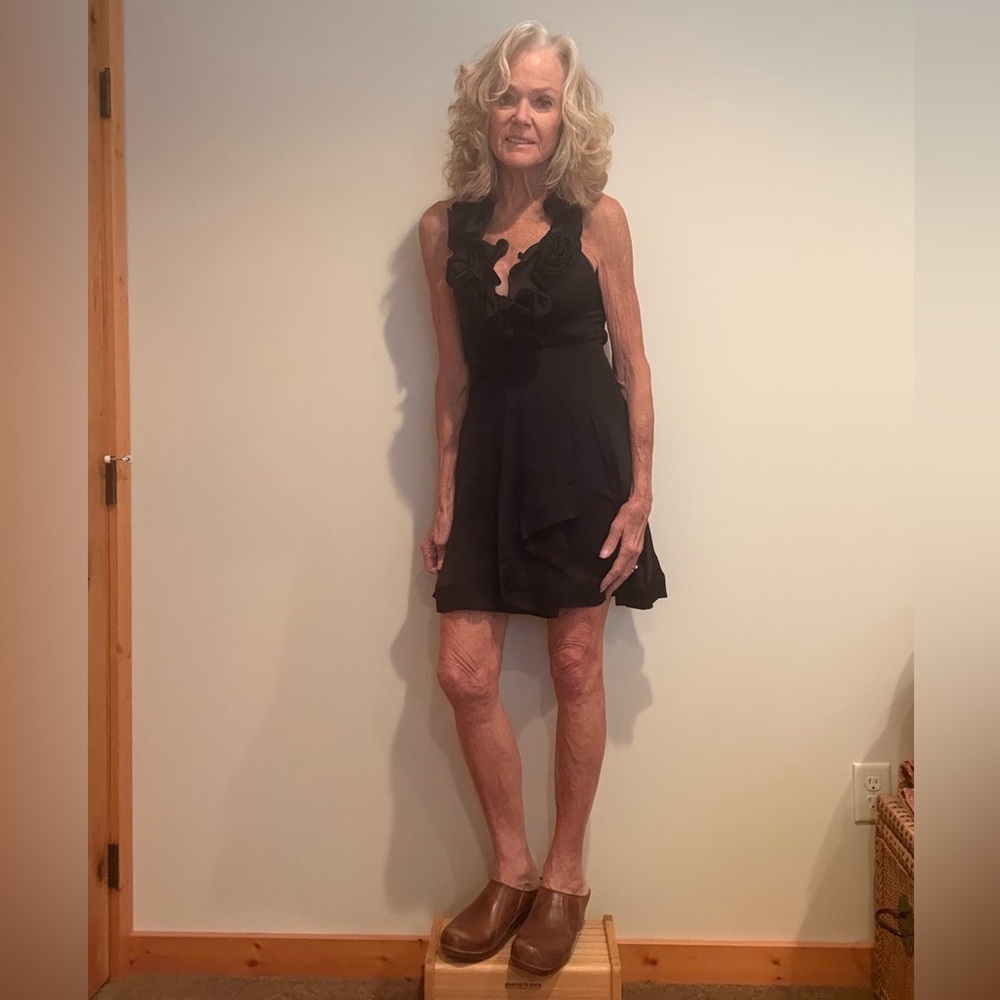 bebe Black Ruffled Mini Dress